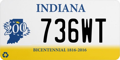 IN license plate 736WT