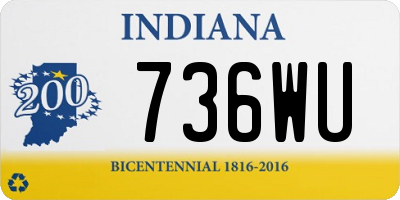 IN license plate 736WU