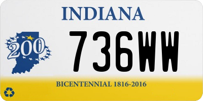 IN license plate 736WW