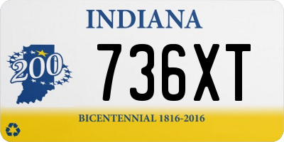 IN license plate 736XT