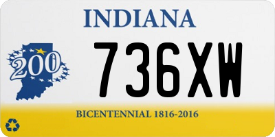 IN license plate 736XW