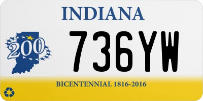 IN license plate 736YW