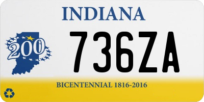 IN license plate 736ZA