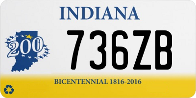 IN license plate 736ZB