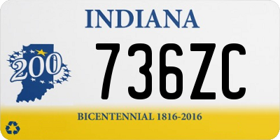 IN license plate 736ZC