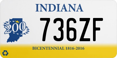 IN license plate 736ZF