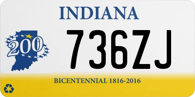 IN license plate 736ZJ