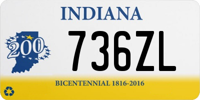 IN license plate 736ZL