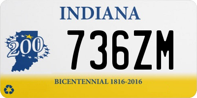 IN license plate 736ZM