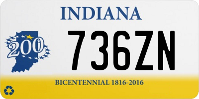 IN license plate 736ZN