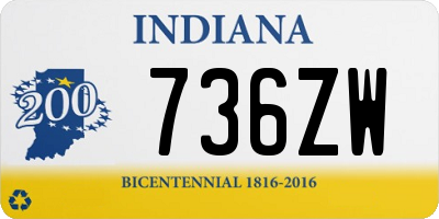 IN license plate 736ZW