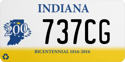 IN license plate 737CG