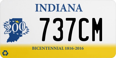 IN license plate 737CM