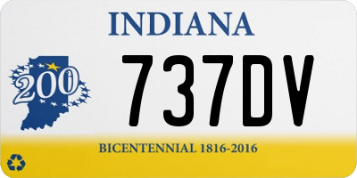 IN license plate 737DV