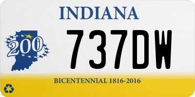 IN license plate 737DW