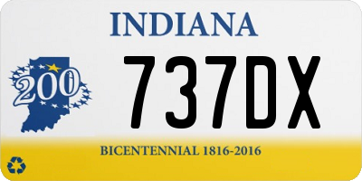 IN license plate 737DX