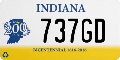 IN license plate 737GD