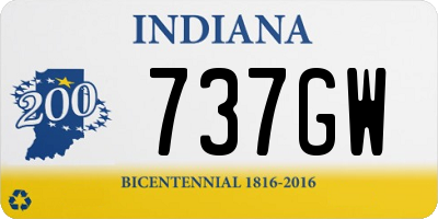 IN license plate 737GW