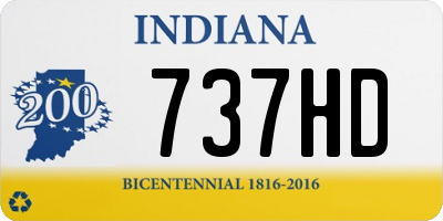 IN license plate 737HD