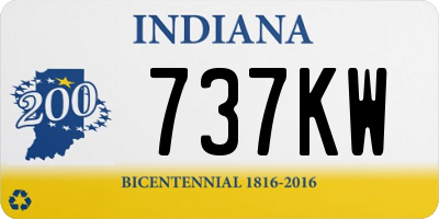 IN license plate 737KW