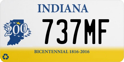 IN license plate 737MF