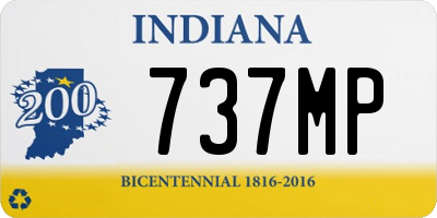 IN license plate 737MP