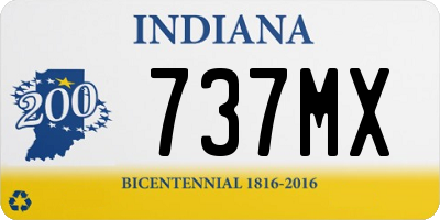 IN license plate 737MX