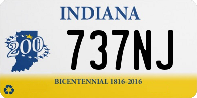 IN license plate 737NJ