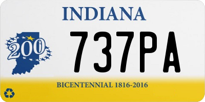 IN license plate 737PA