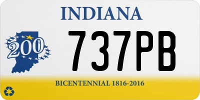 IN license plate 737PB