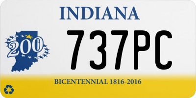 IN license plate 737PC