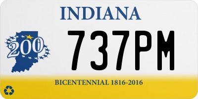 IN license plate 737PM