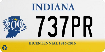 IN license plate 737PR