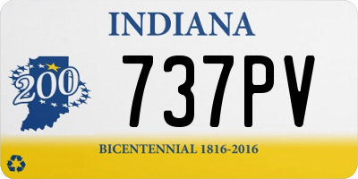 IN license plate 737PV