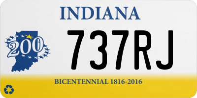 IN license plate 737RJ