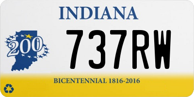 IN license plate 737RW