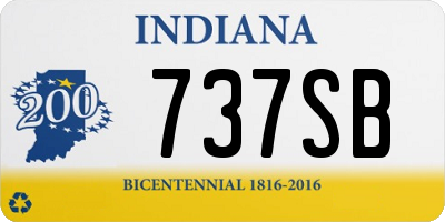 IN license plate 737SB