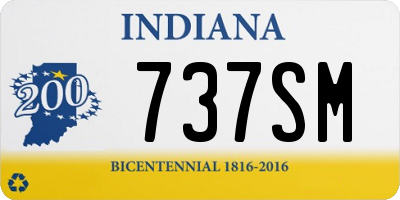 IN license plate 737SM