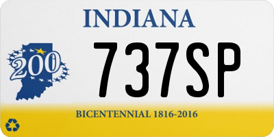 IN license plate 737SP