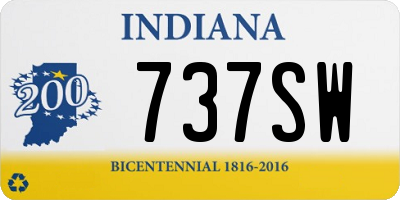 IN license plate 737SW