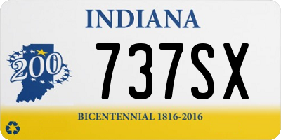 IN license plate 737SX