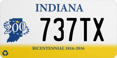 IN license plate 737TX