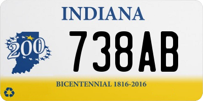 IN license plate 738AB