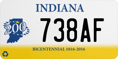 IN license plate 738AF