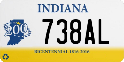 IN license plate 738AL