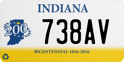 IN license plate 738AV