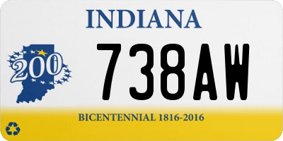 IN license plate 738AW