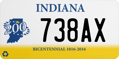 IN license plate 738AX