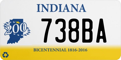 IN license plate 738BA