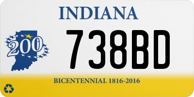 IN license plate 738BD